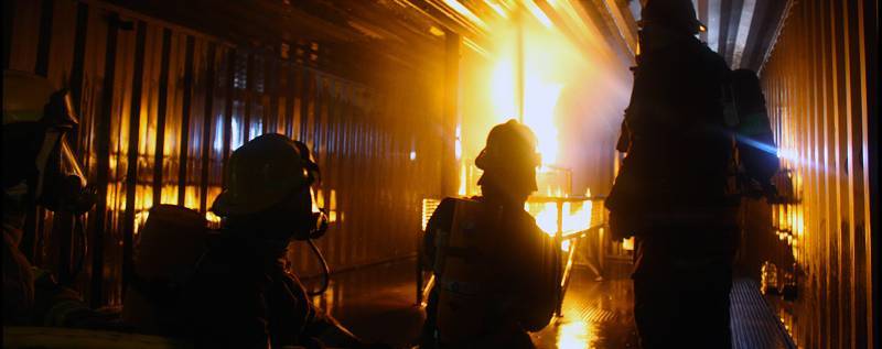 Cadet's putting out simulated fire