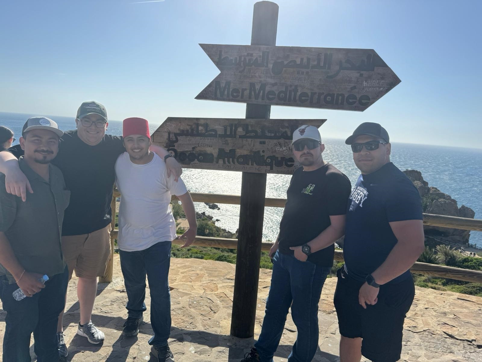 Tangier ocean cliff group photo