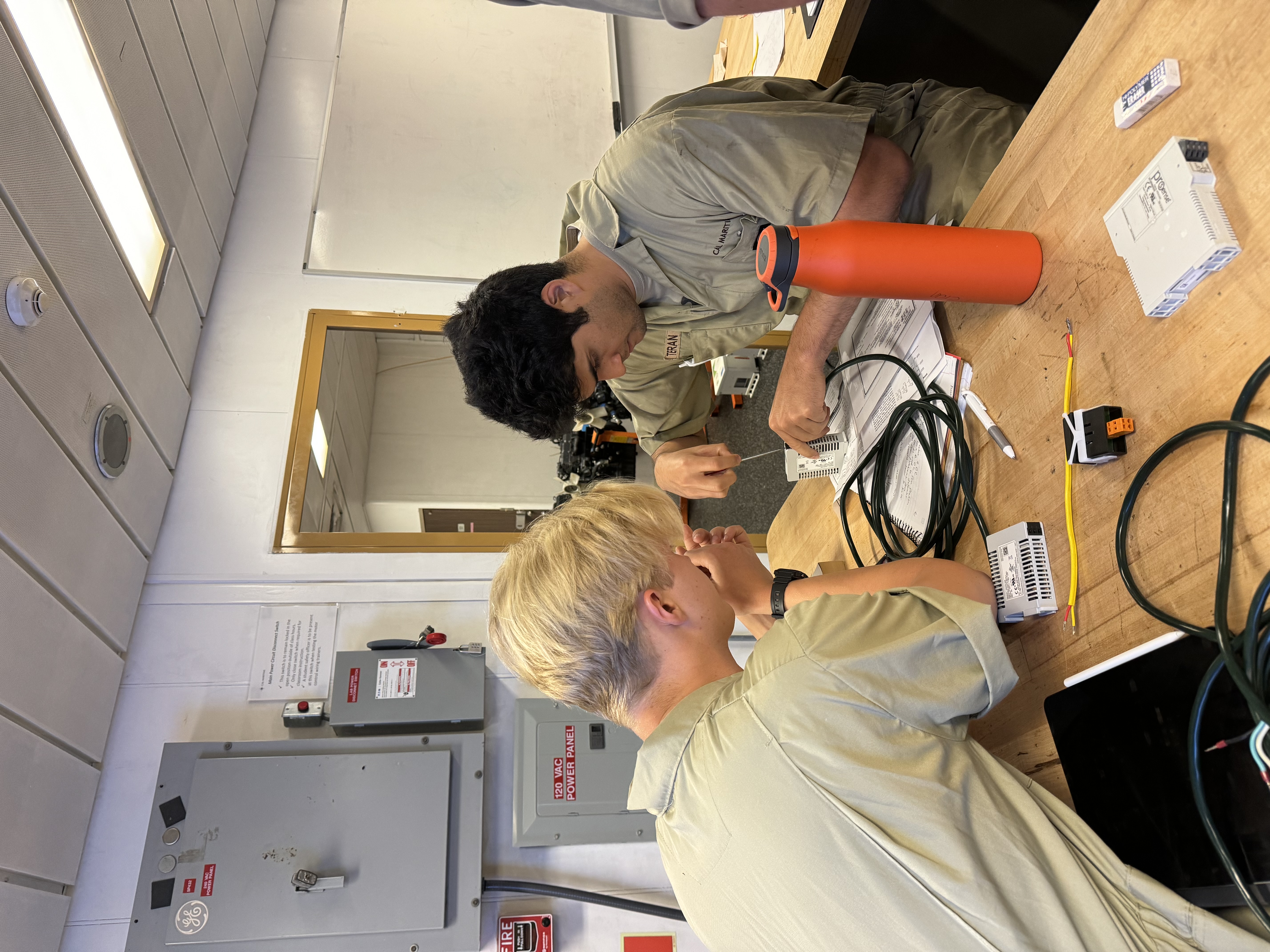 Cadets working on thermometers. 