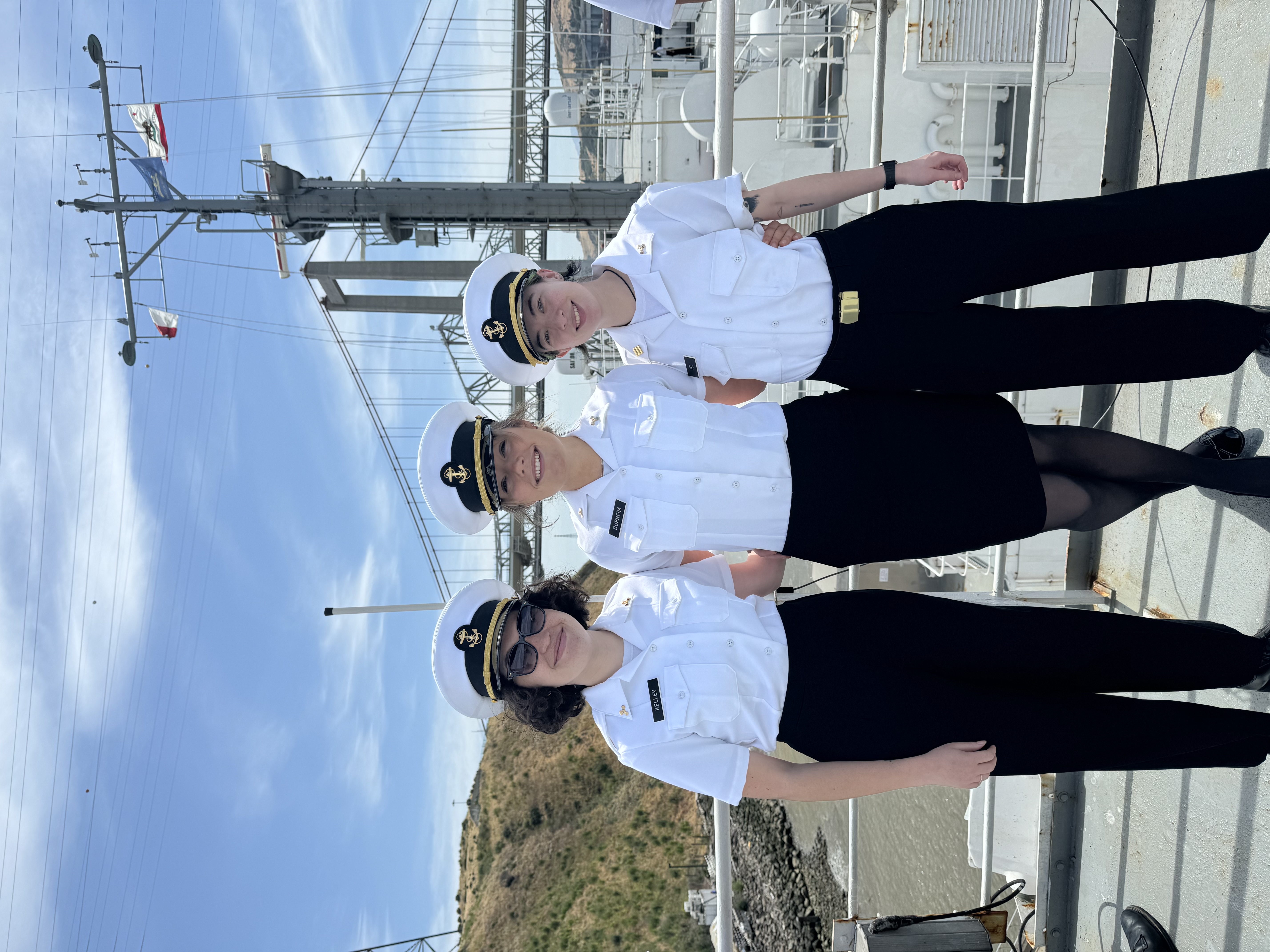 Cadets manning the rails